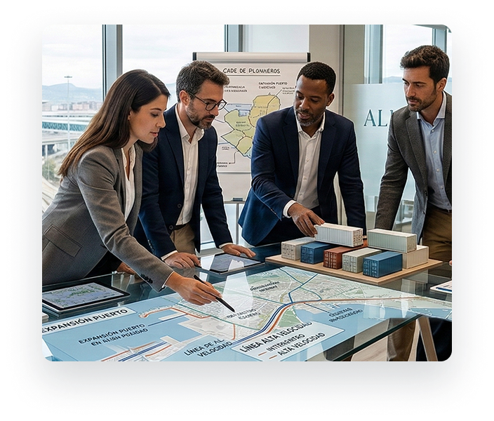 Equipo Almabro en reunión de trabajo